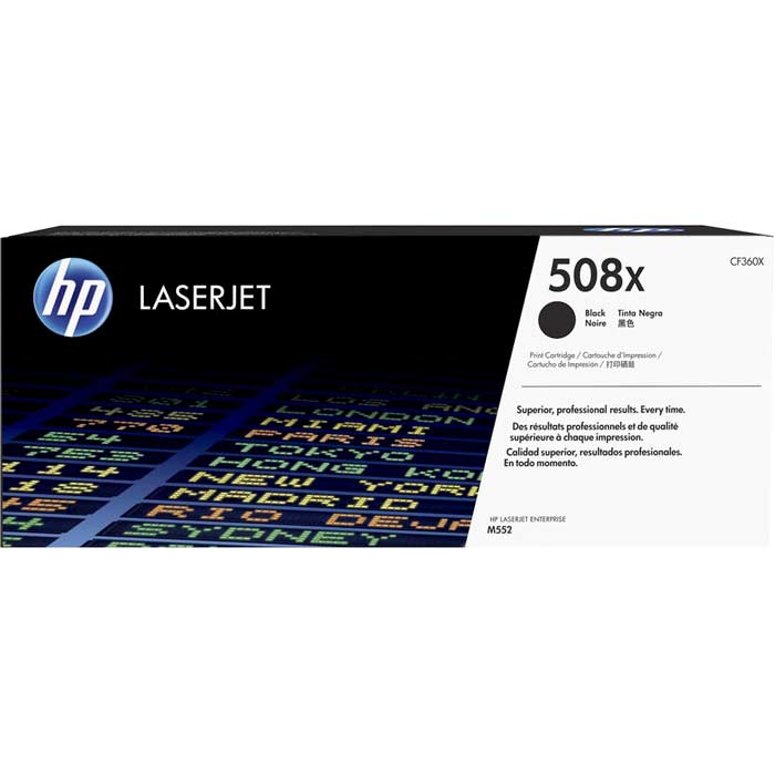 CARTOUCHE DE TONER LASER HP508X CF360X ORIGINALE NOIR HAUTE CAPACITÉ